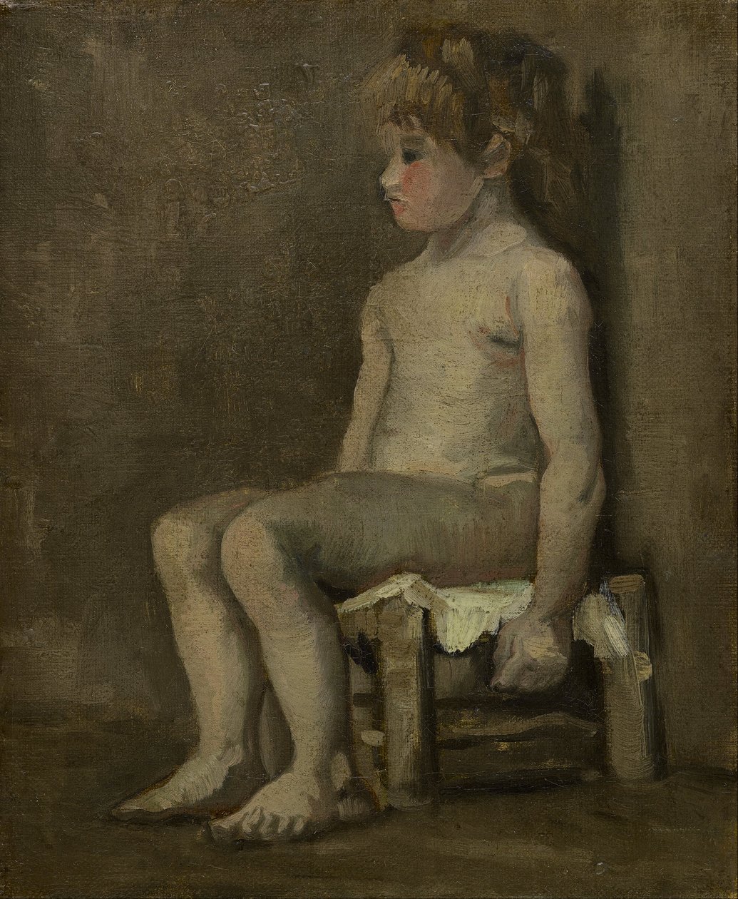 Alaston tyttö, istuu tekijältä Vincent van Gogh