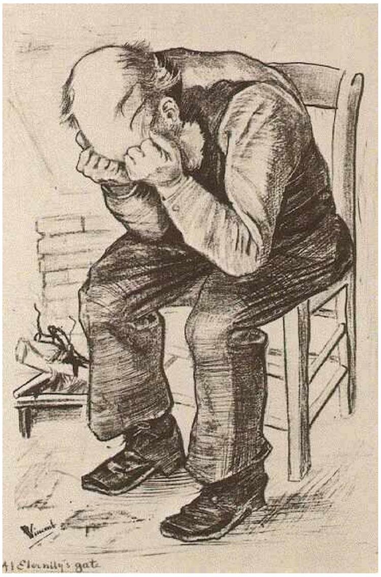 Vanha mies pää kädessään (Eternity Gate) tekijältä Vincent van Gogh