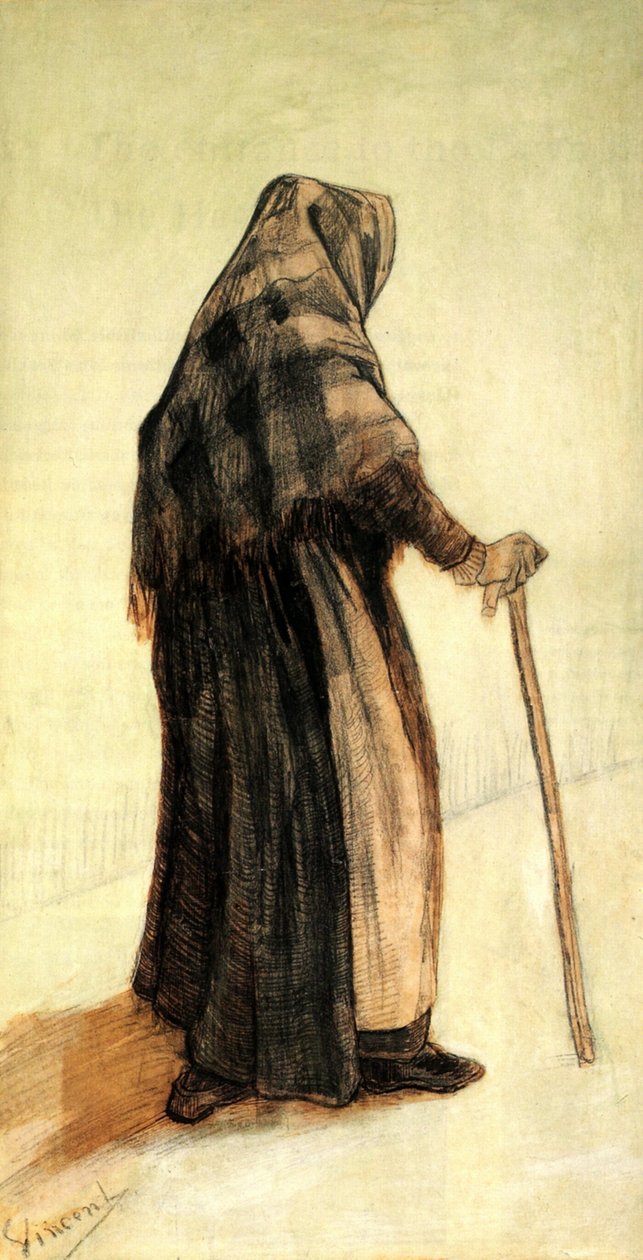 Vanha nainen takaa F913 tekijältä Vincent van Gogh