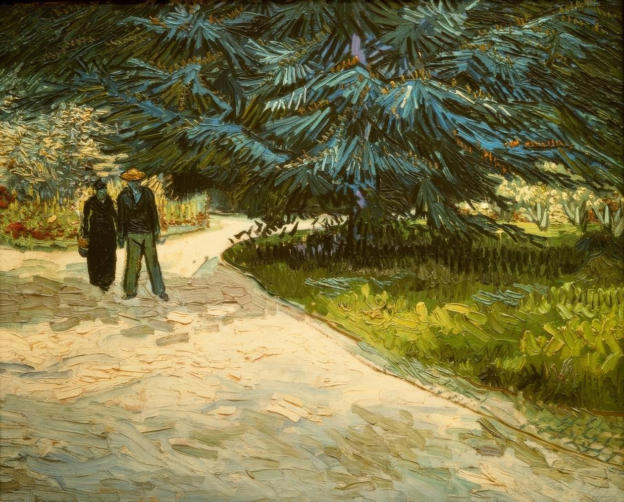 Paar im Park von Arles: Der Garten des Dichters III. tekijältä Vincent van Gogh