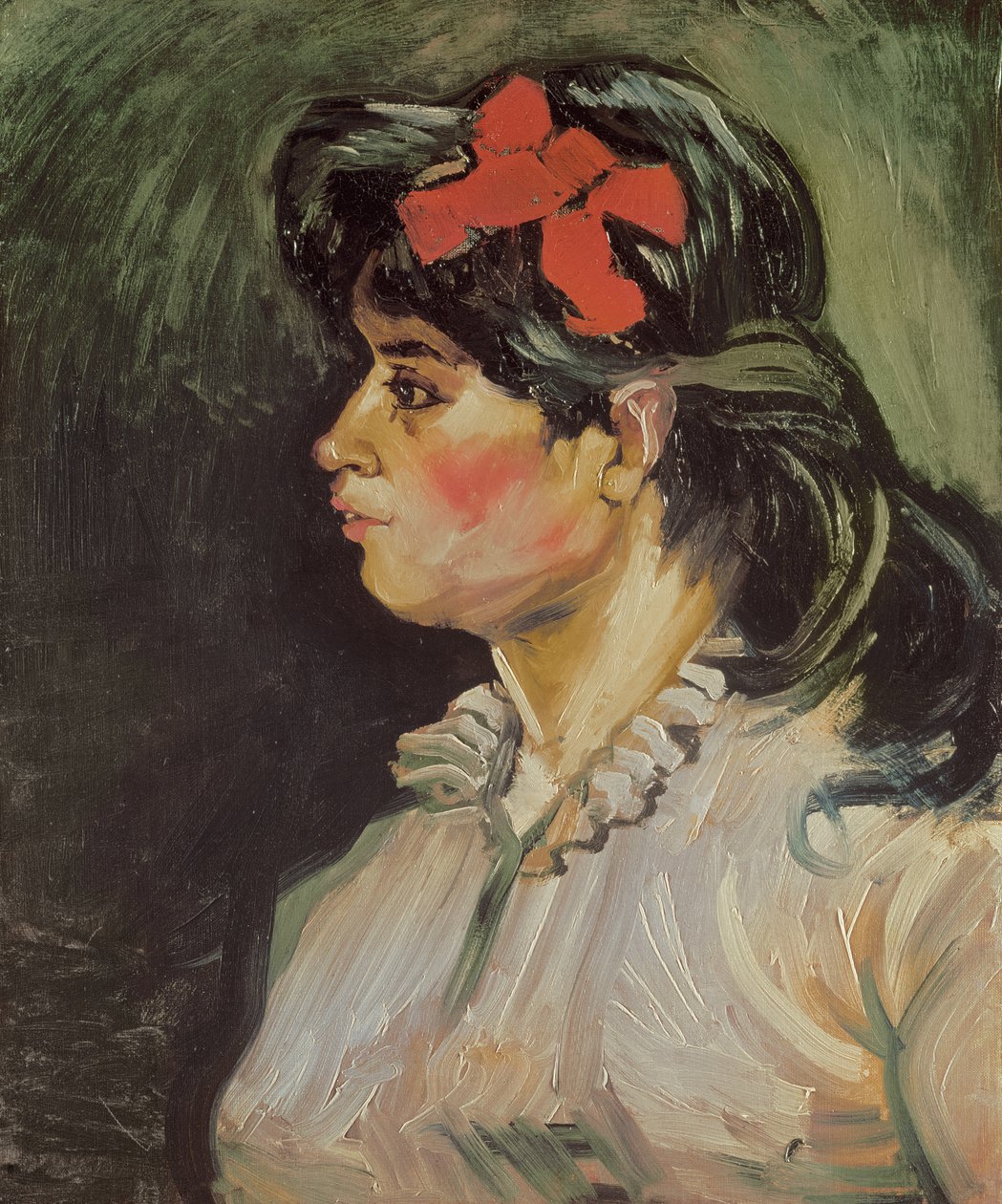 Muotokuva naisesta, jolla on punainen nauha, 1885 tekijältä Vincent van Gogh