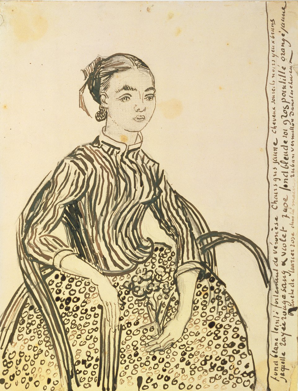 Nuoren tytön muotokuva, 1888 (tussi paperille) tekijältä Vincent van Gogh