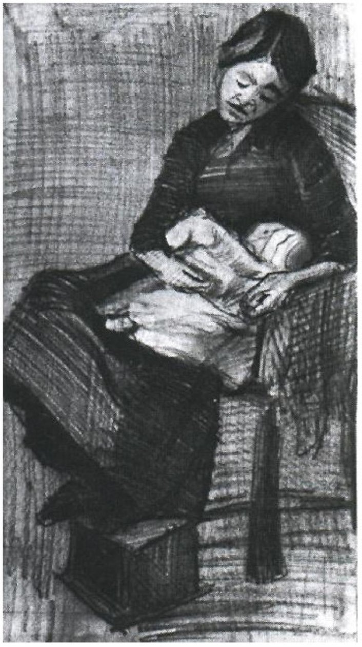 Sien-Nursing-Baby F1063 Vincent van Gogh tekijältä Vincent van Gogh