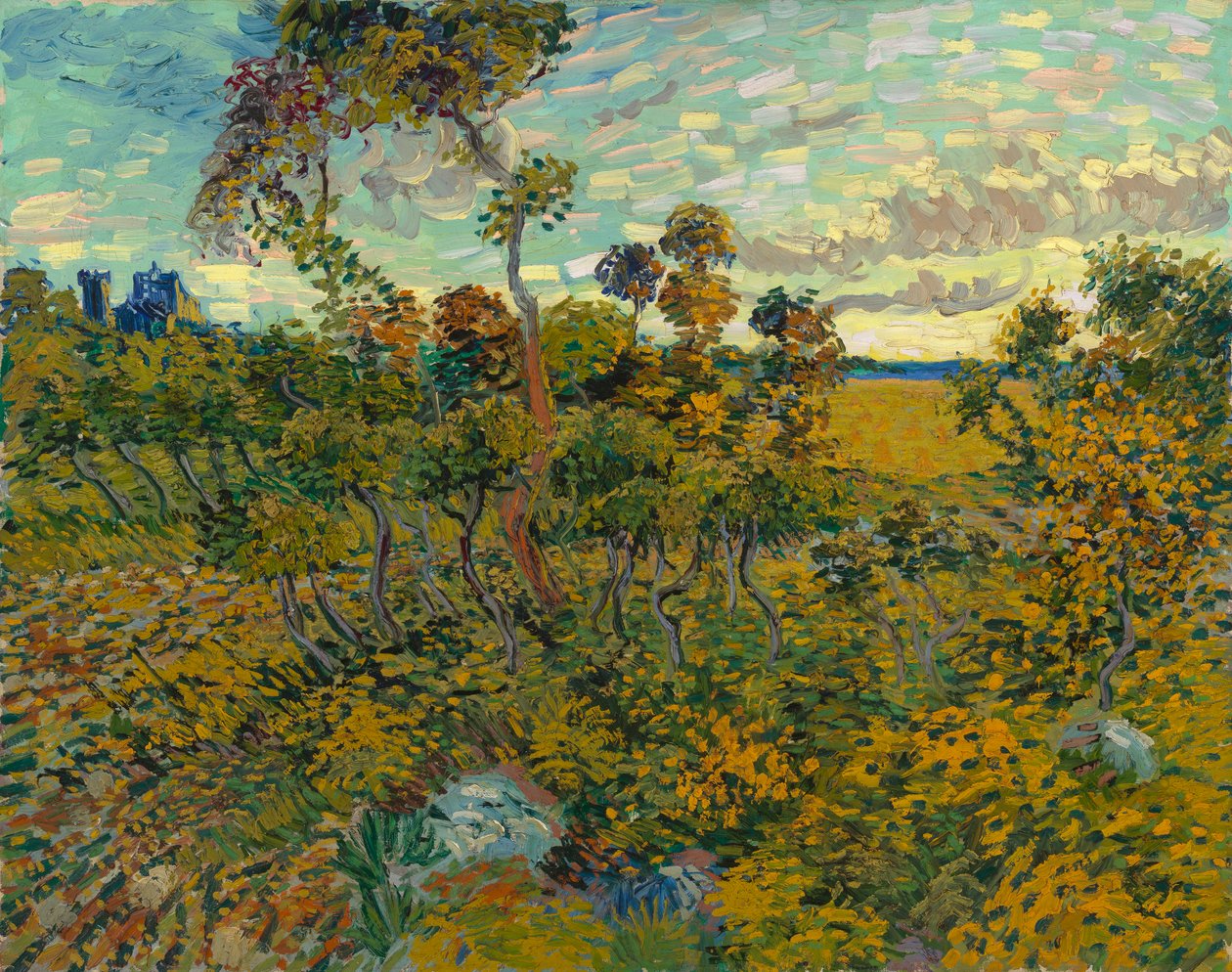 Sonnenuntergang bei Montmajour tekijältä Vincent van Gogh