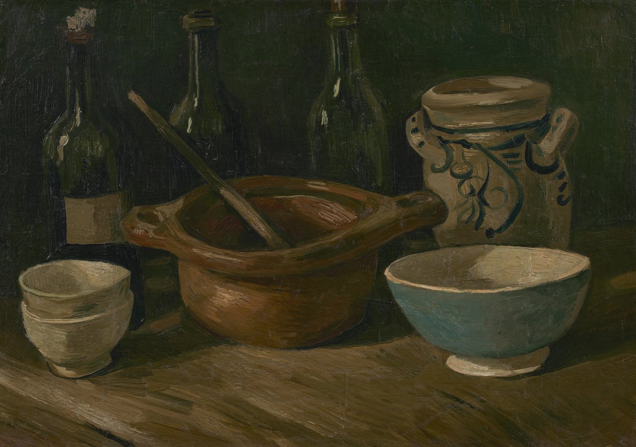 Asetelma keramiikalla ja pulloilla tekijältä Vincent van Gogh