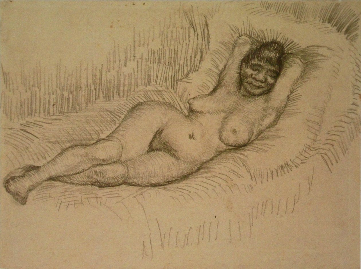 Tutkimus makuuasennosta naispuolinen alaston F 1404 JH 1213 tekijältä Vincent van Gogh