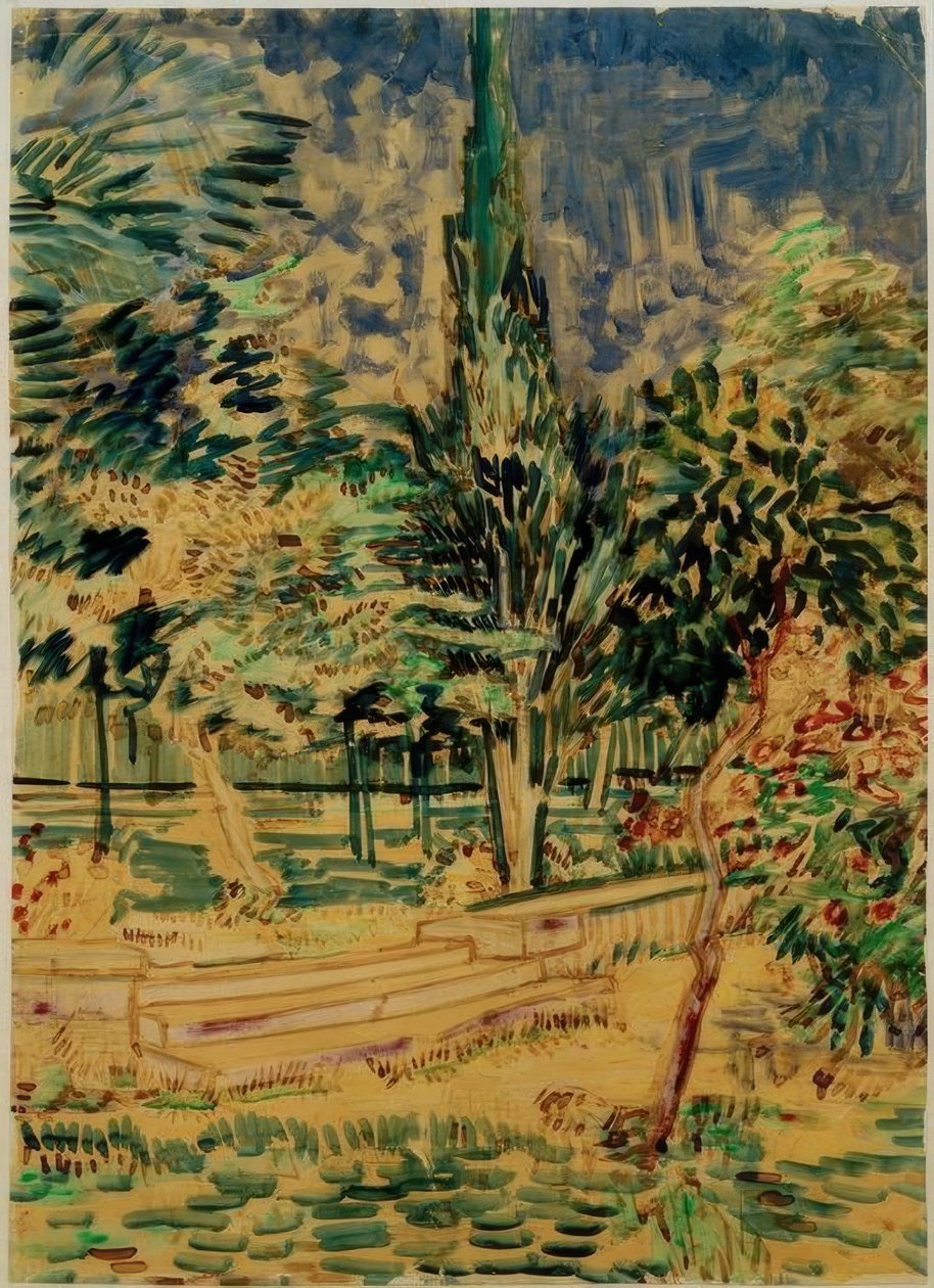 Stufen im Garten der Heilanstalt tekijältä Vincent van Gogh