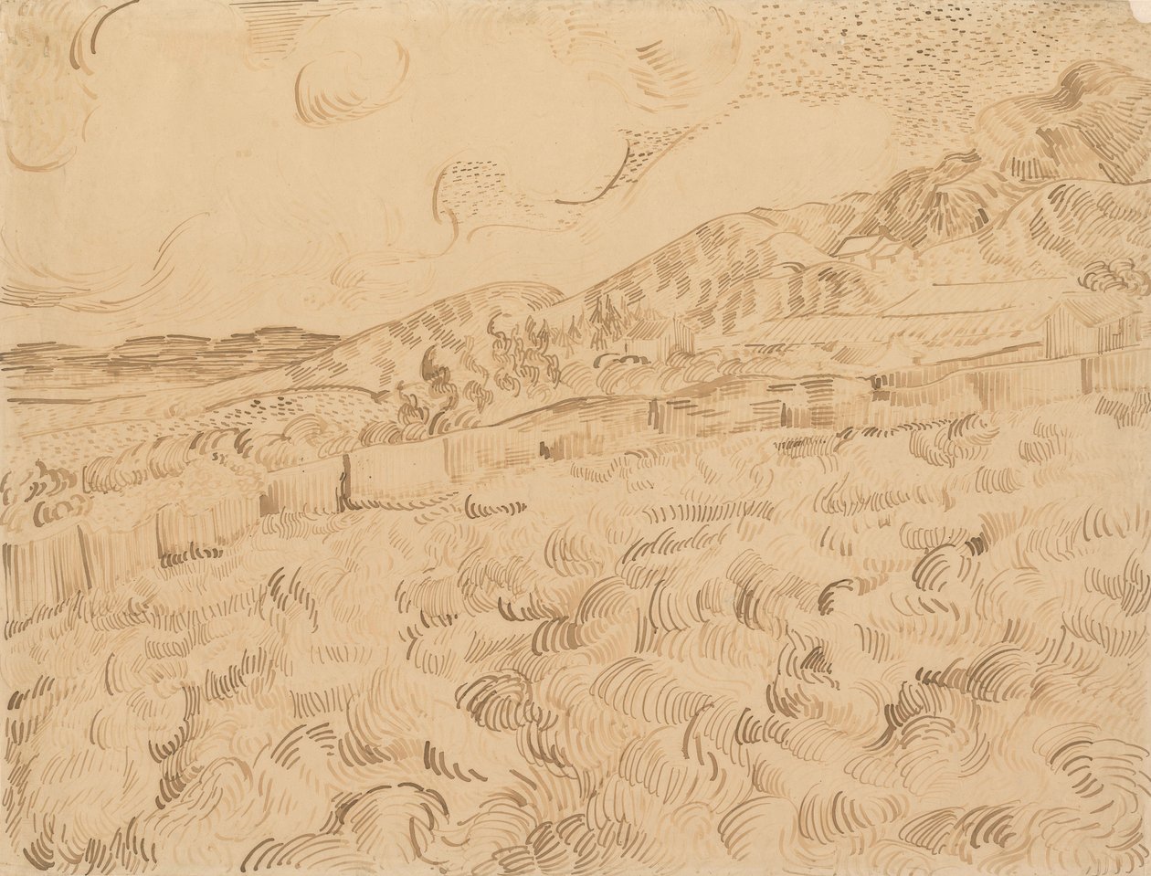 Aidattu vehnäpelto myrskyn jälkeen tekijältä Vincent van Gogh