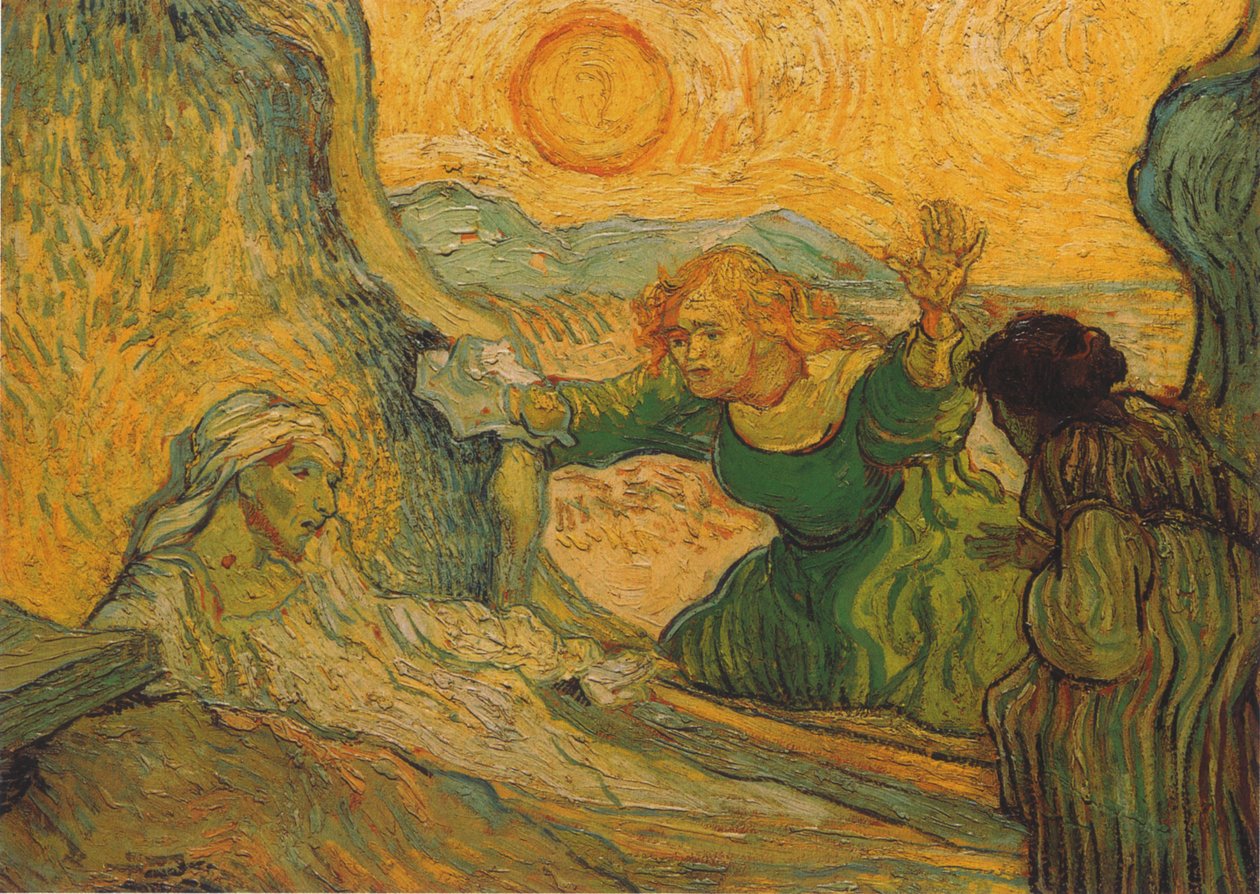 Lasaruksen herättäminen (Rembrandtin jälkeen) tekijältä Vincent van Gogh