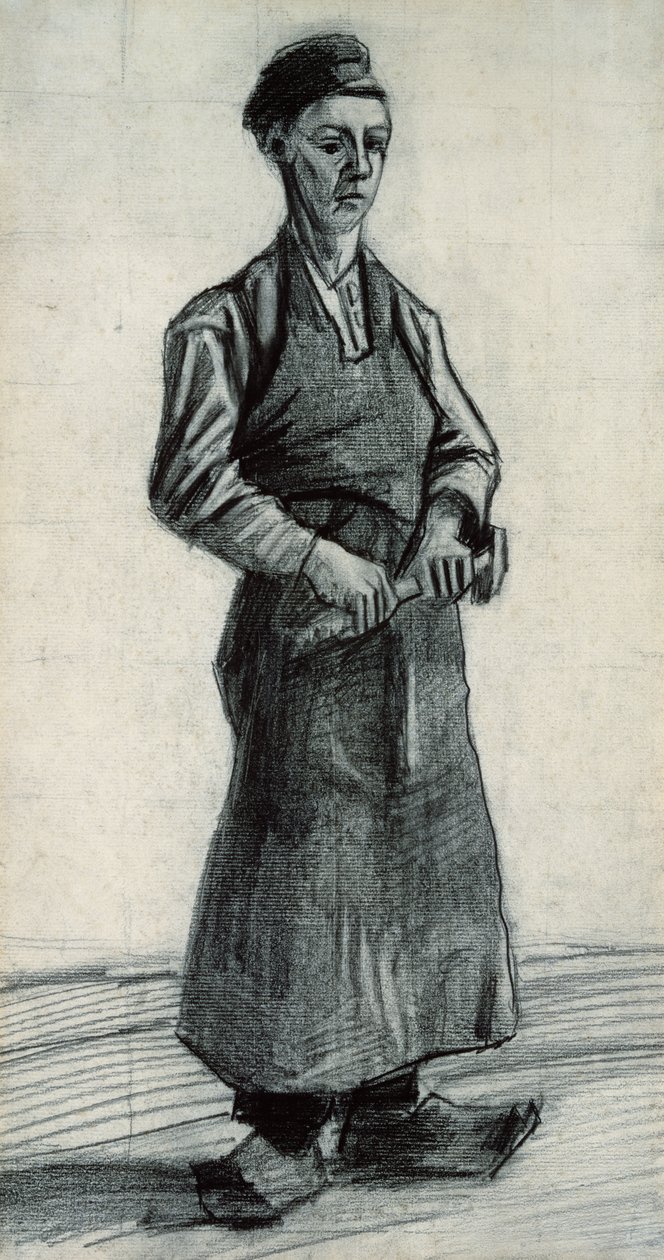 Nuori seppä, 1882 (musta liitu ja kynä paperilla) tekijältä Vincent van Gogh