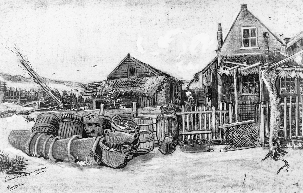 Kalankuivauslato Scheveningenissä, n. 1882 tekijältä Vincent van Gogh