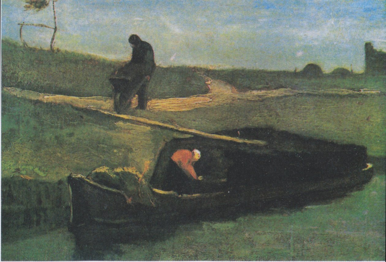 Turvevene, jossa on kaksi hahmoa tekijältä Vincent van Gogh