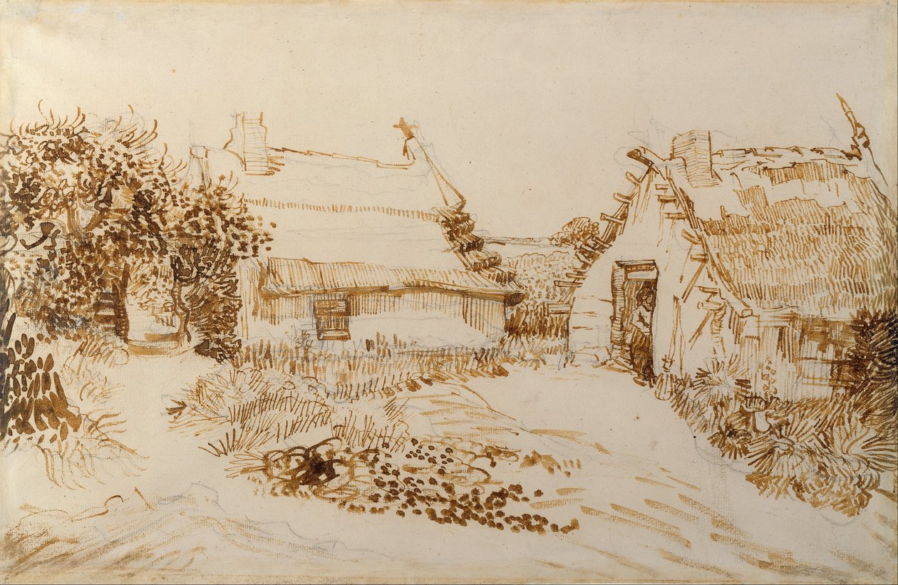 Kaksi mökkiä Saintes-Maries-de-la-Merissä tekijältä Vincent van Gogh