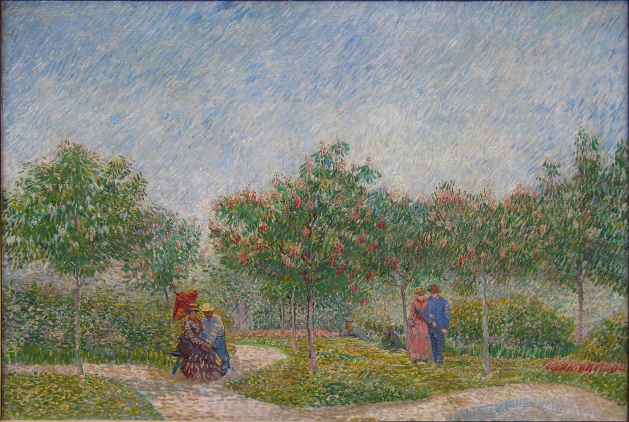 Verliefde paartjes in het park Voyer dArgenson te Asnières tekijältä Vincent van Gogh