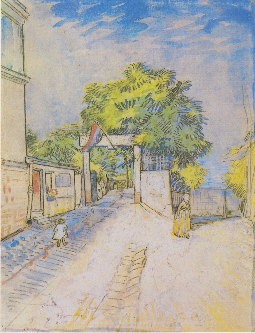 Polku, jossa on sisäänkäynti näköalapaikalle tekijältä Vincent van Gogh