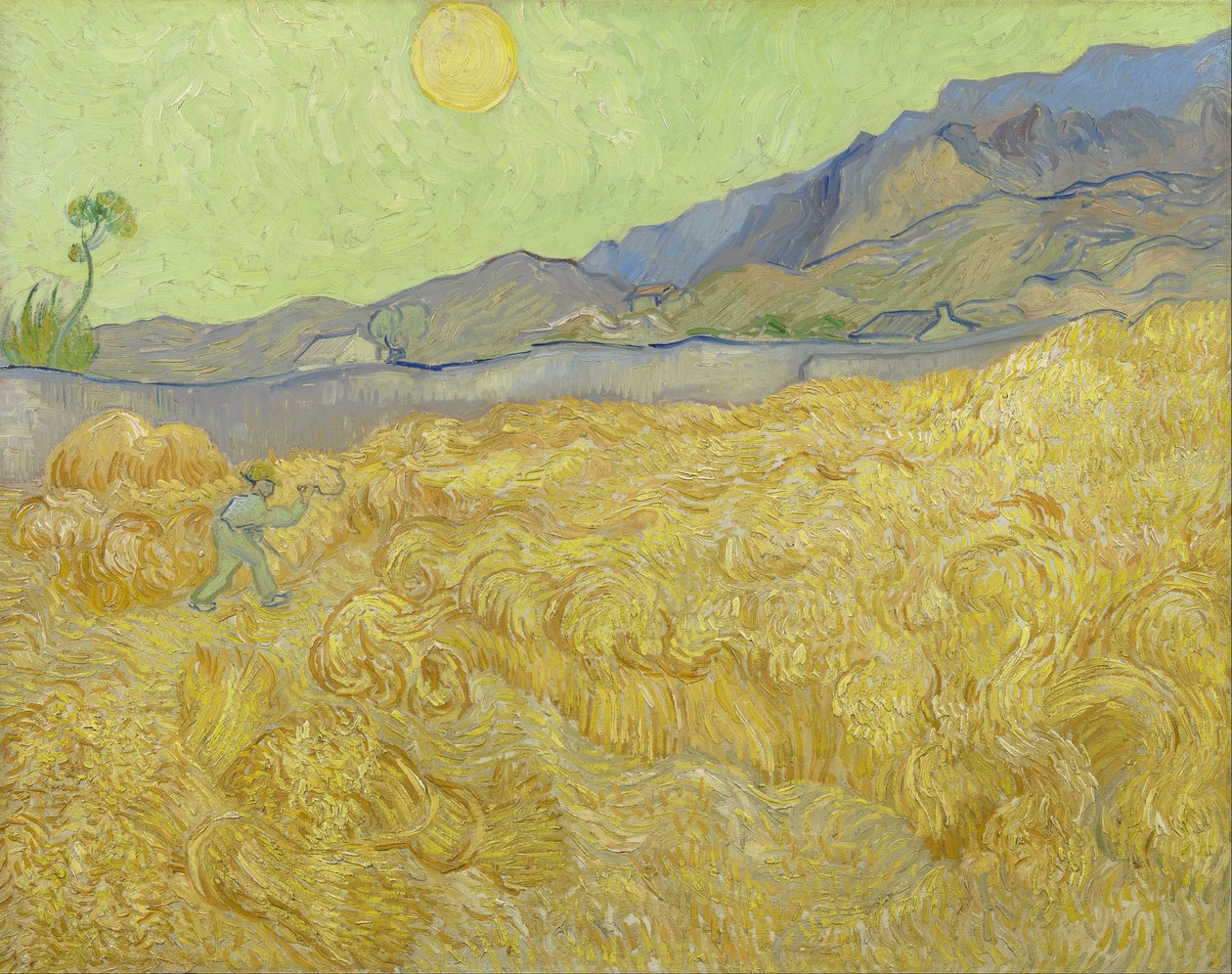 Vehnäpellolla leikkurilla tekijältä Vincent van Gogh
