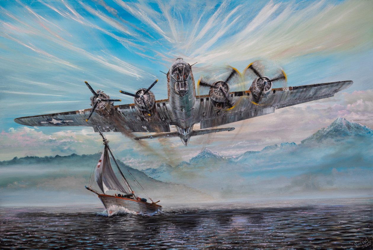 B17-G "Lonesome Polecat" Lake Zug Swiss Landing 5, 2023 tekijältä Vincent Alexander Booth