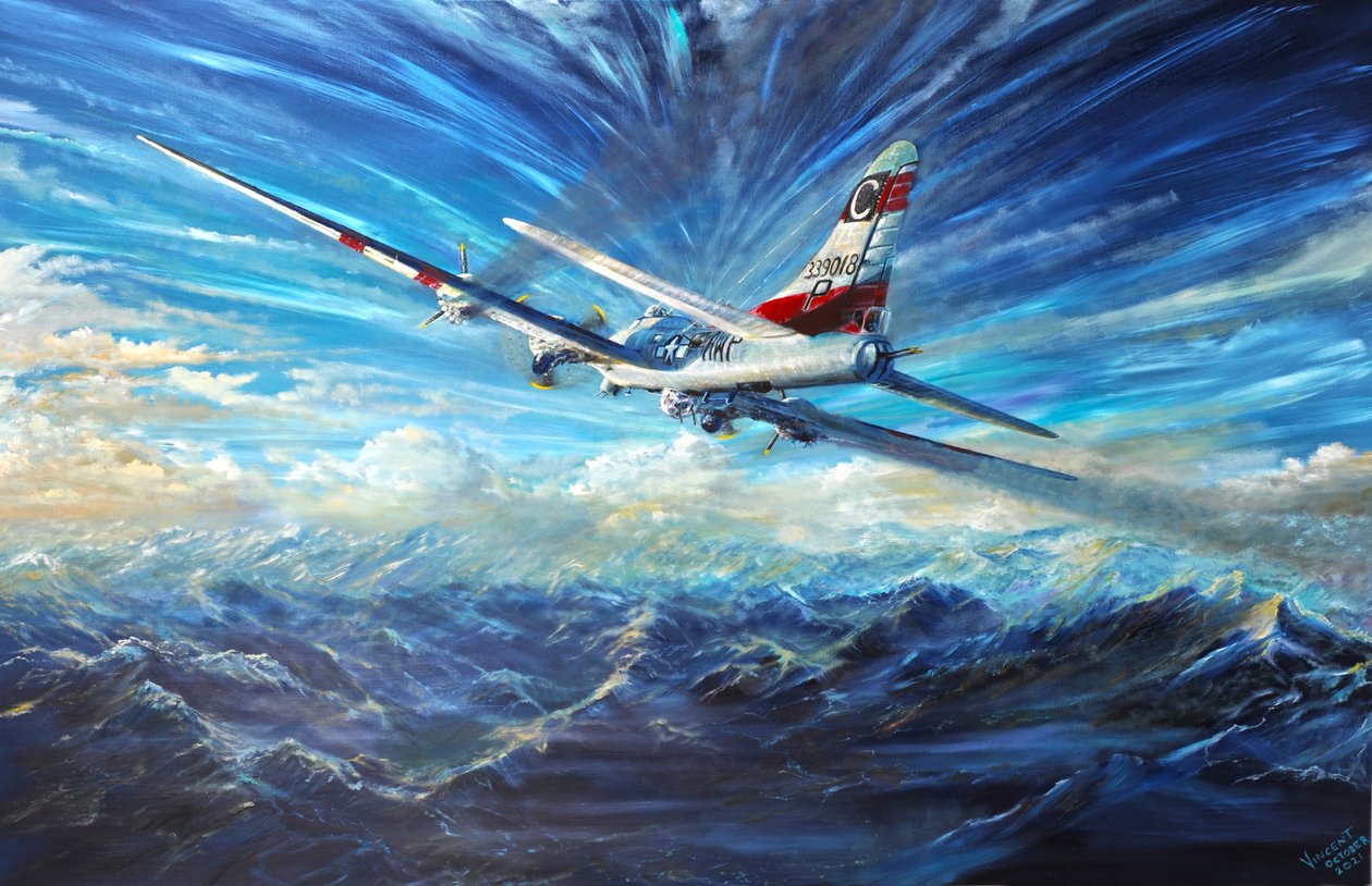 B17G Swiss Landing "Dinah Mite", 2021 tekijältä Vincent Alexander Booth
