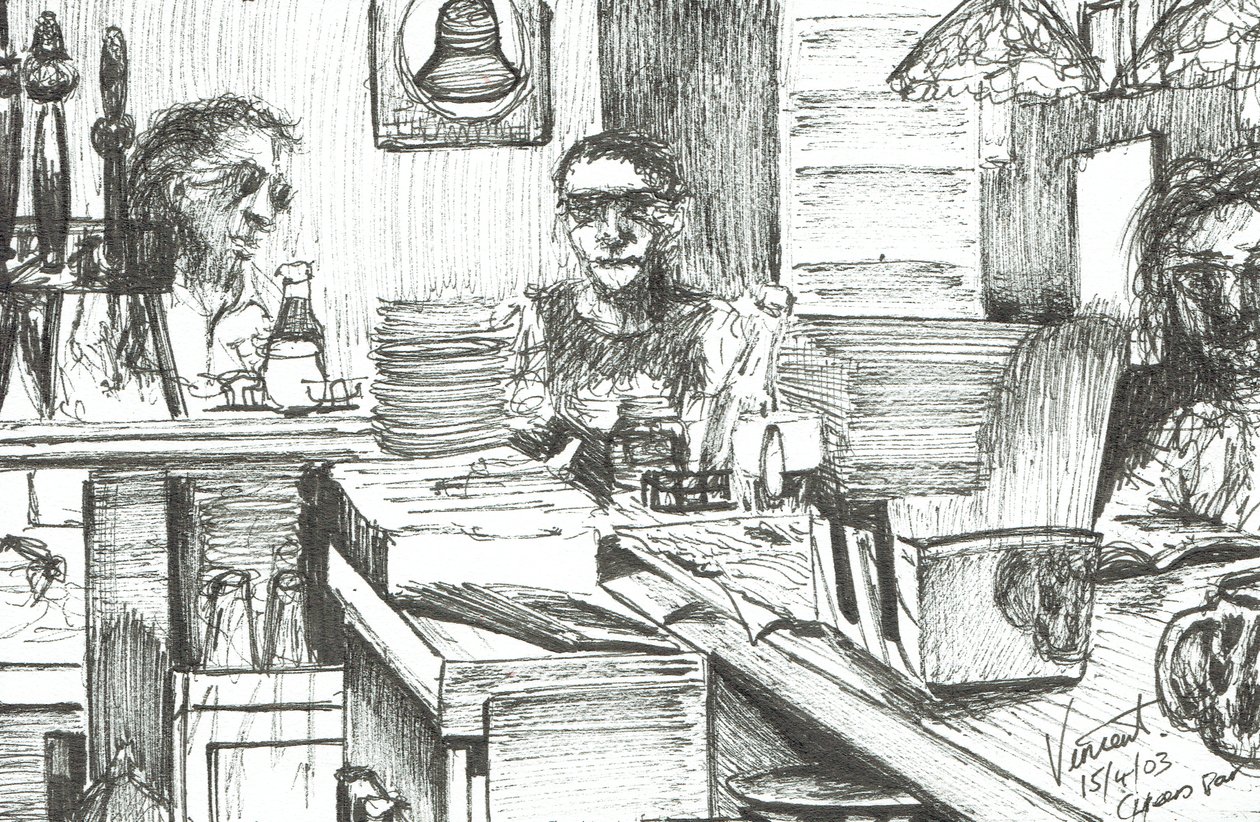 Cheers Bar Boston USA, 2003, (muste paperille) tekijältä Vincent Alexander Booth