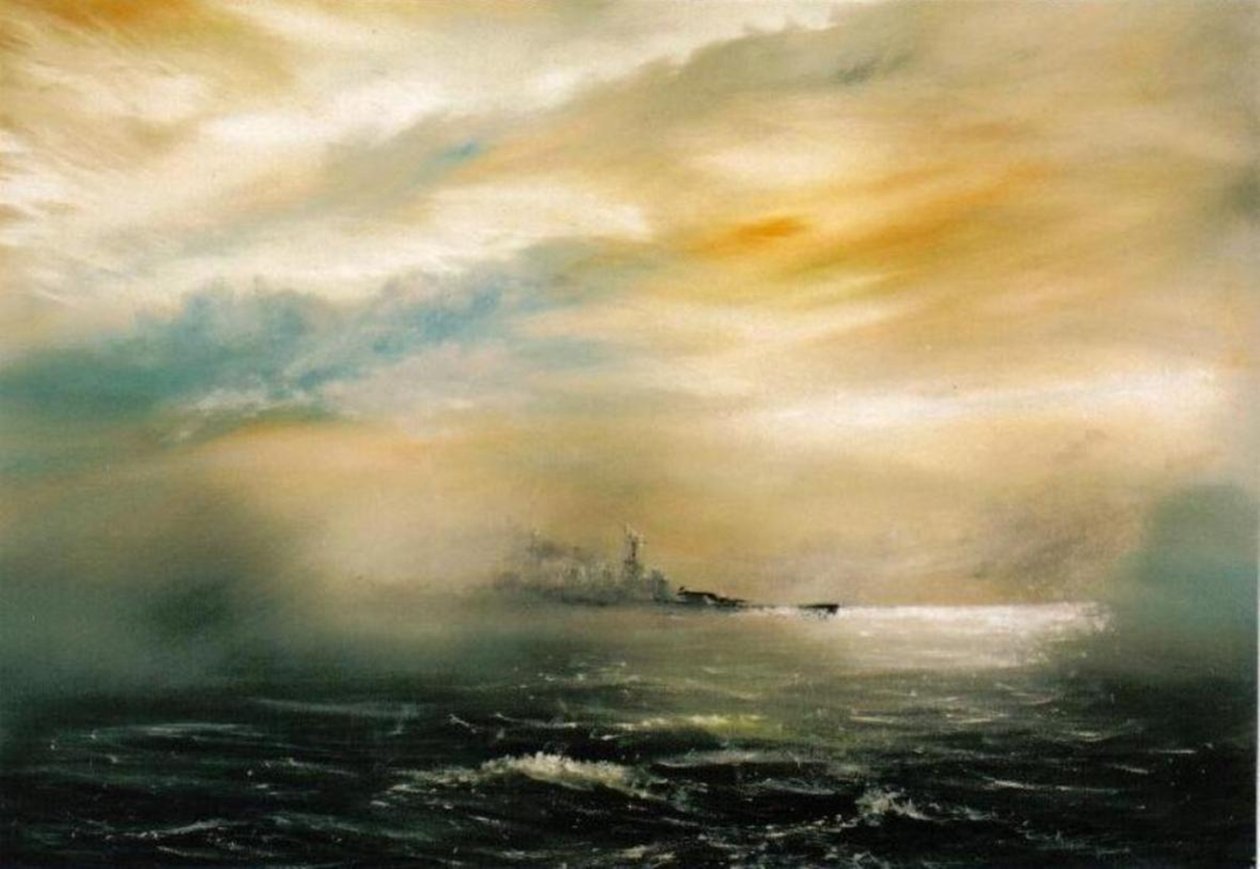 Aamunkoitto ennen katastrofin aamunkoittoa HMS Hood 1941, 2012 tekijältä Vincent Alexander Booth