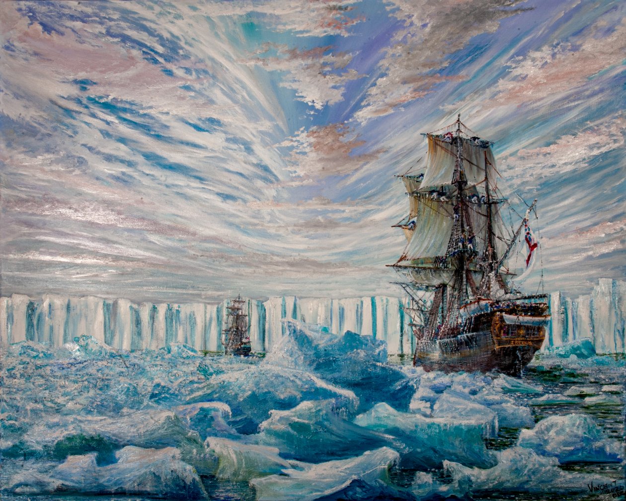 Erebus ja Terror löytävät Etelämantereen jäähyllyn, 2020 tekijältä Vincent Alexander Booth