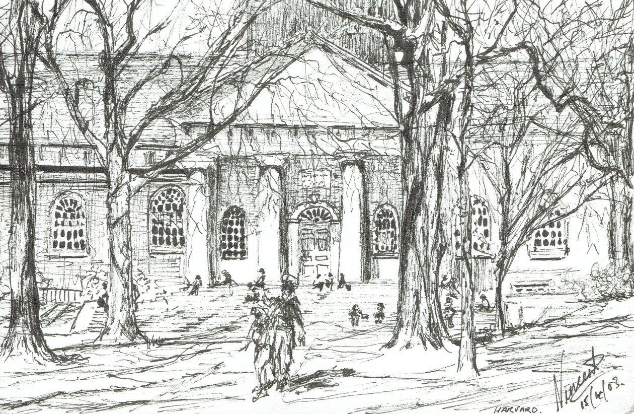 Harvard Boston USA, 2003, (muste paperille) tekijältä Vincent Alexander Booth