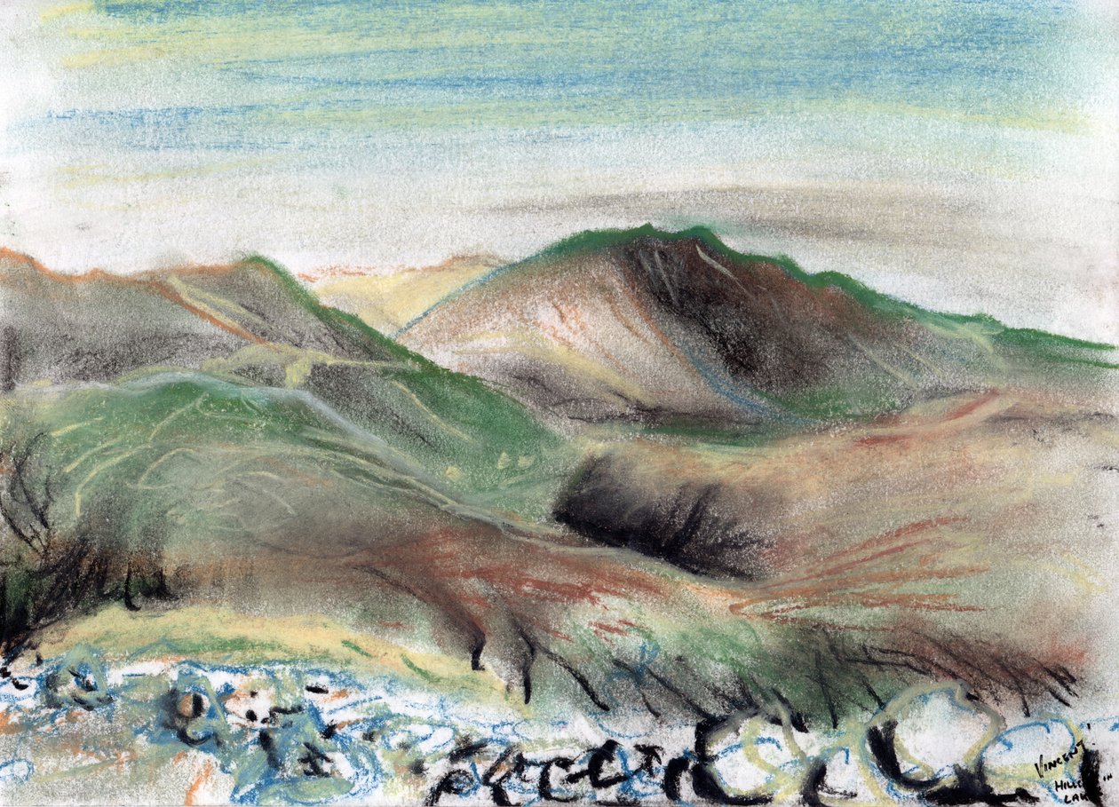 Hills in the Lake District, 2005, (pastelli paperille) tekijältä Vincent Alexander Booth