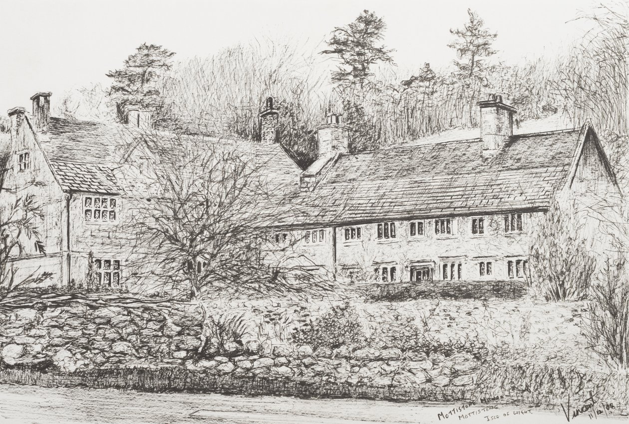 Mottistone Hall Isle of Wight, 2008 (muste paperille) tekijältä Vincent Alexander Booth