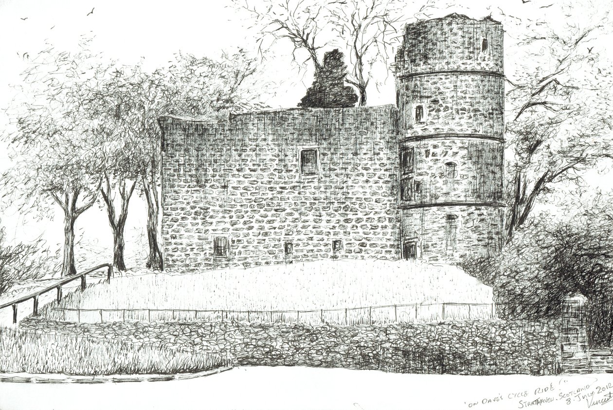 Ruin at Strathaven, 2012, (muste paperille) tekijältä Vincent Alexander Booth