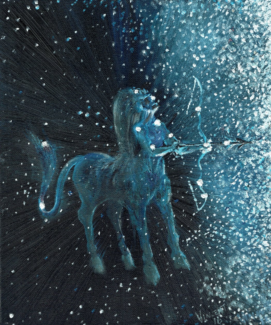 Tähtimerkki Jousimies, 2016, (öljy kankaalle) tekijältä Vincent Alexander Booth