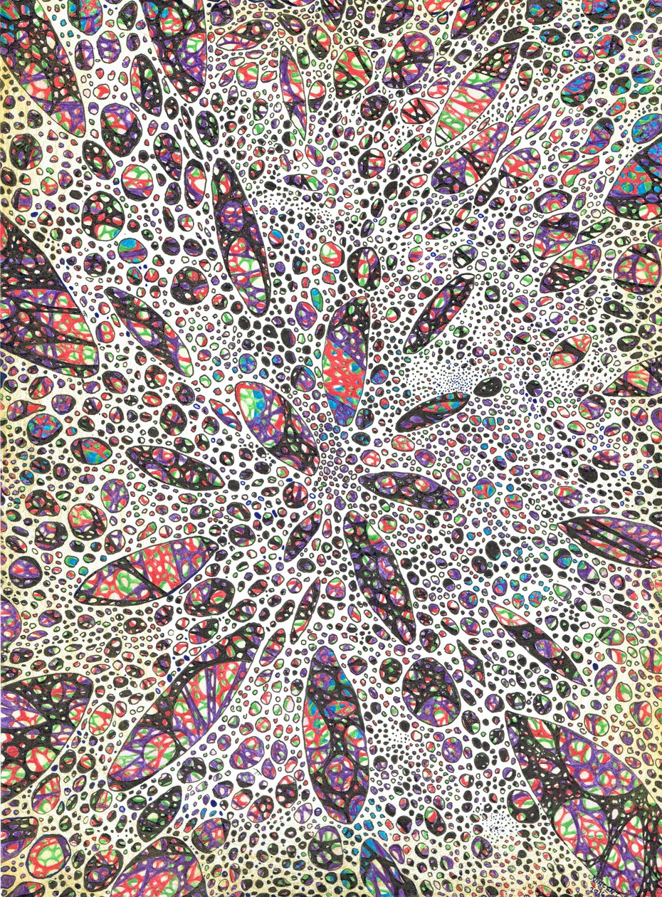 Tähdet synnyttävät Colour, 2016, (muste paperille) tekijältä Vincent Alexander Booth