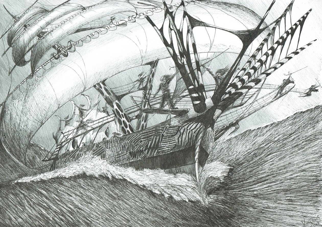 Storm Creators Etelämanner, 2017, (Ink on Paper tekijältä Vincent Alexander Booth