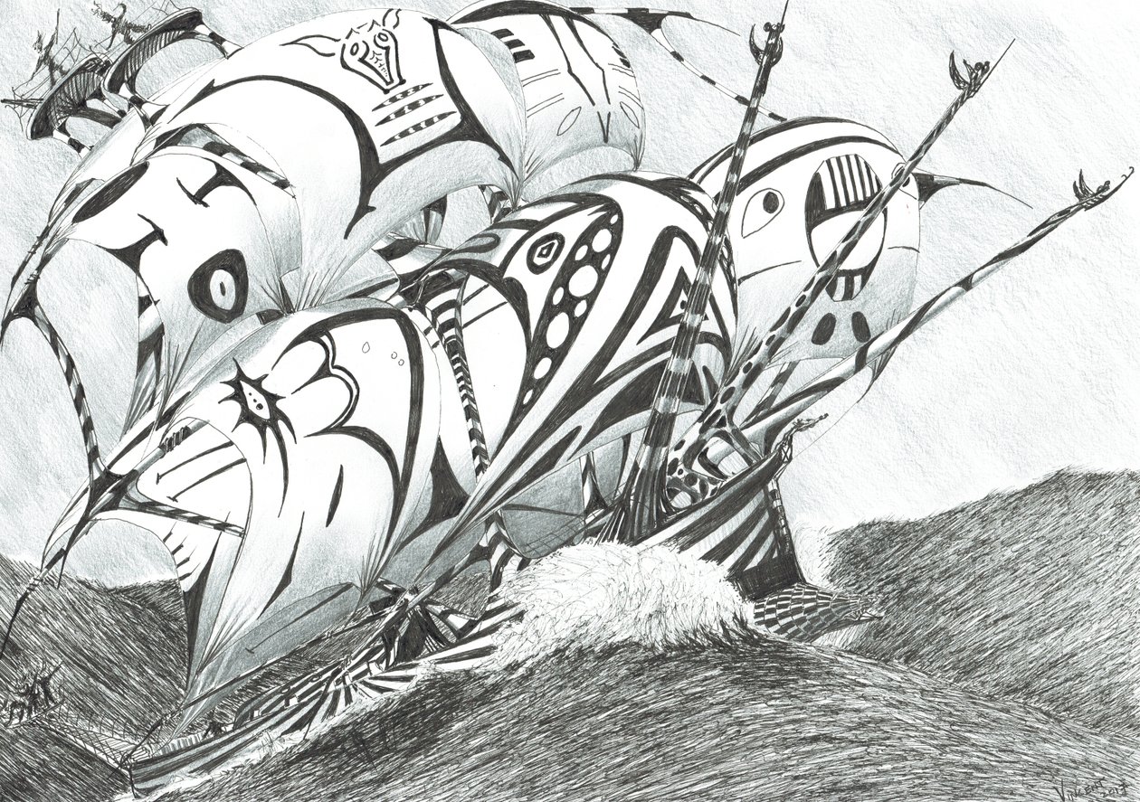 Storm Creators Arabian Sea, 2017, (muste paperille) tekijältä Vincent Alexander Booth