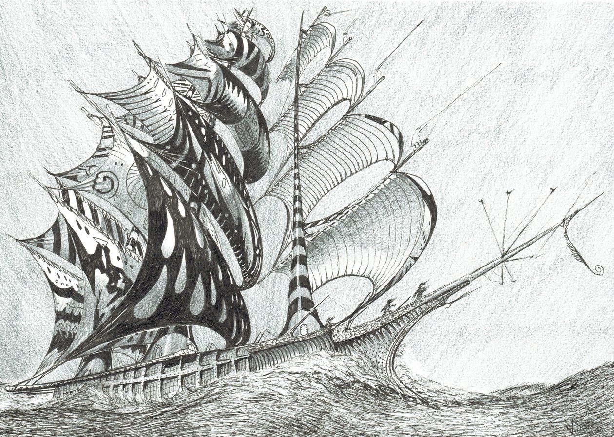 Storm Creators Caribbean Sea, 2017, (muste paperille) tekijältä Vincent Alexander Booth