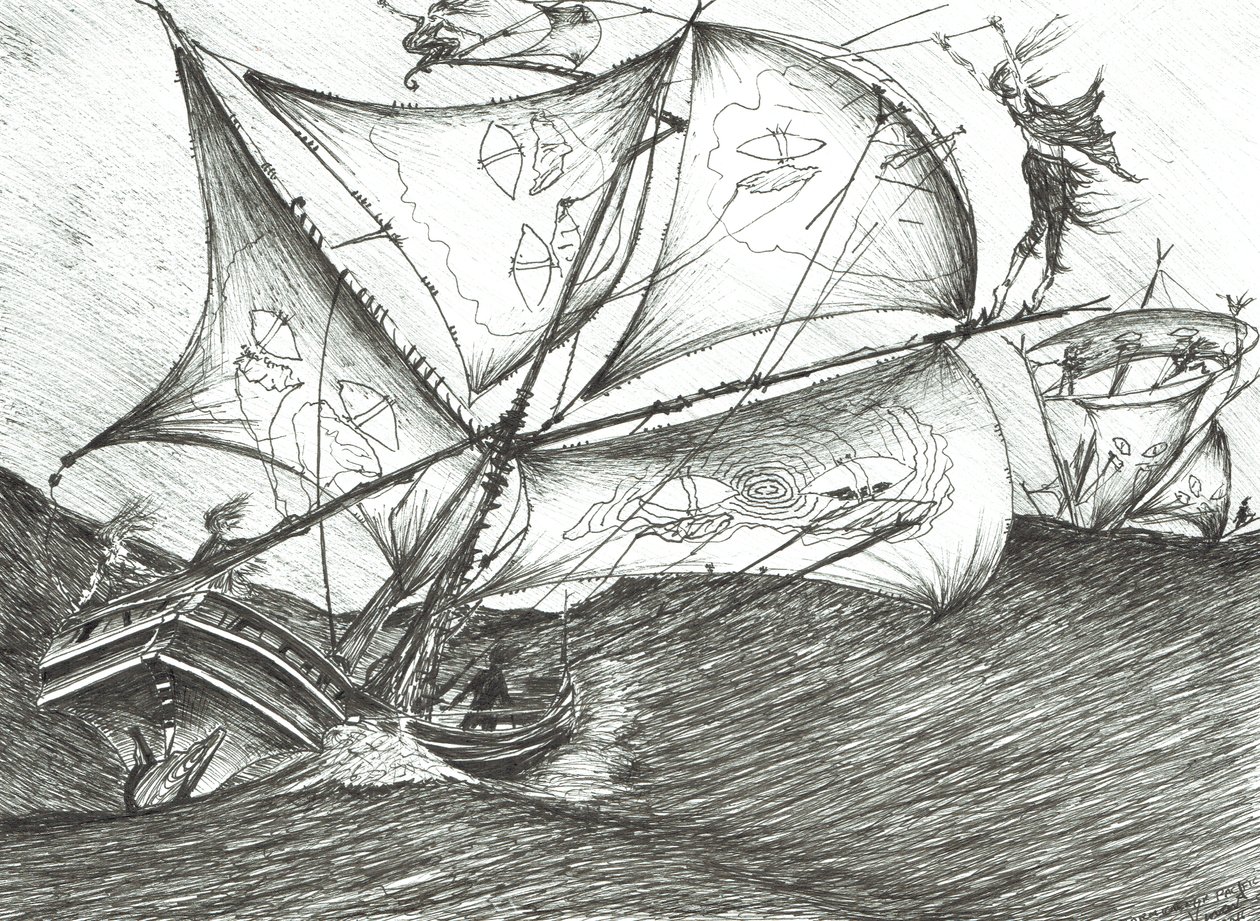 Storm Creators Indian Ocean, 2017, (muste paperille) tekijältä Vincent Alexander Booth