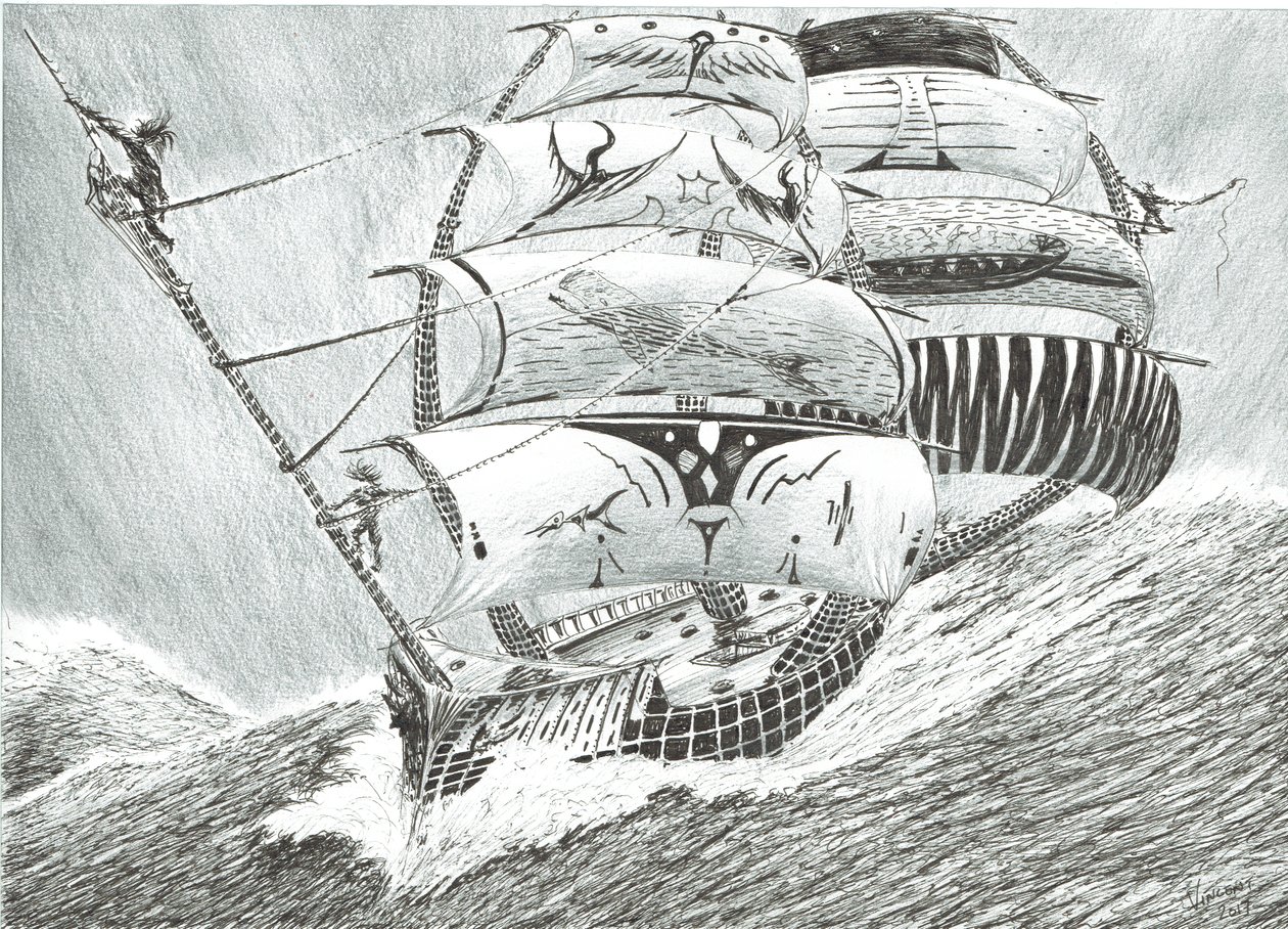 Storm Creators Irish Sea, 2017, (muste paperille) tekijältä Vincent Alexander Booth