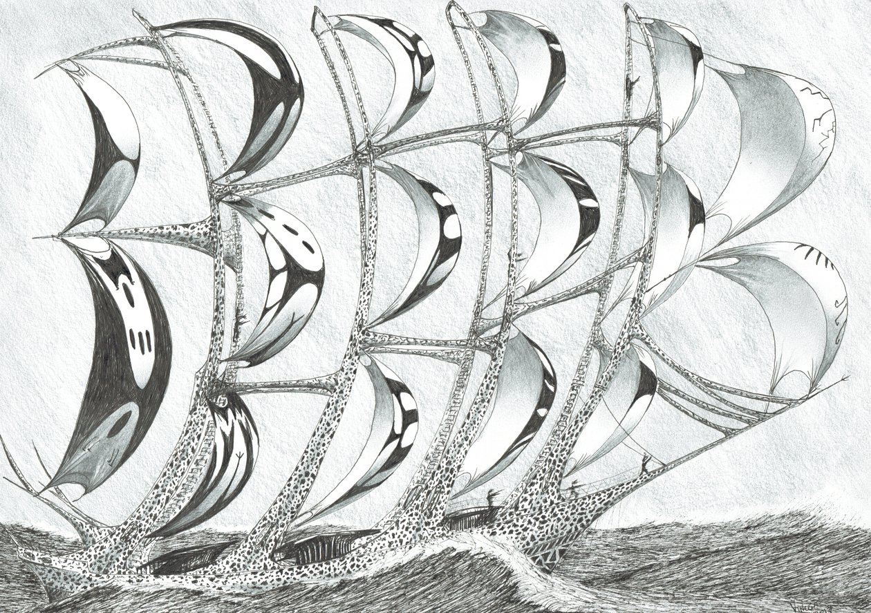 Storm Creators Laccadive Sea, 2017, (muste paperille) tekijältä Vincent Alexander Booth