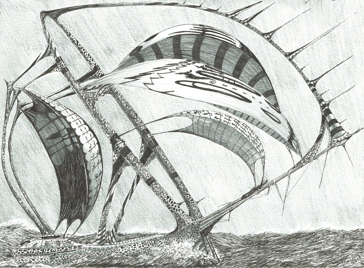 Storm Creators Laptev Sea, 2017, (Tussi paperille) tekijältä Vincent Alexander Booth