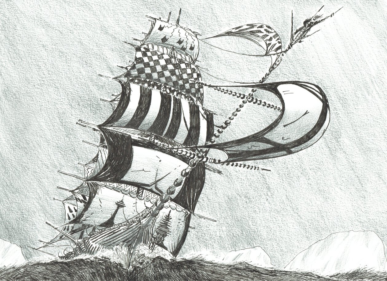 Myrskynluojat Prinssi Gustav Adolf Sea, 2017, (Tussi paperille) tekijältä Vincent Alexander Booth