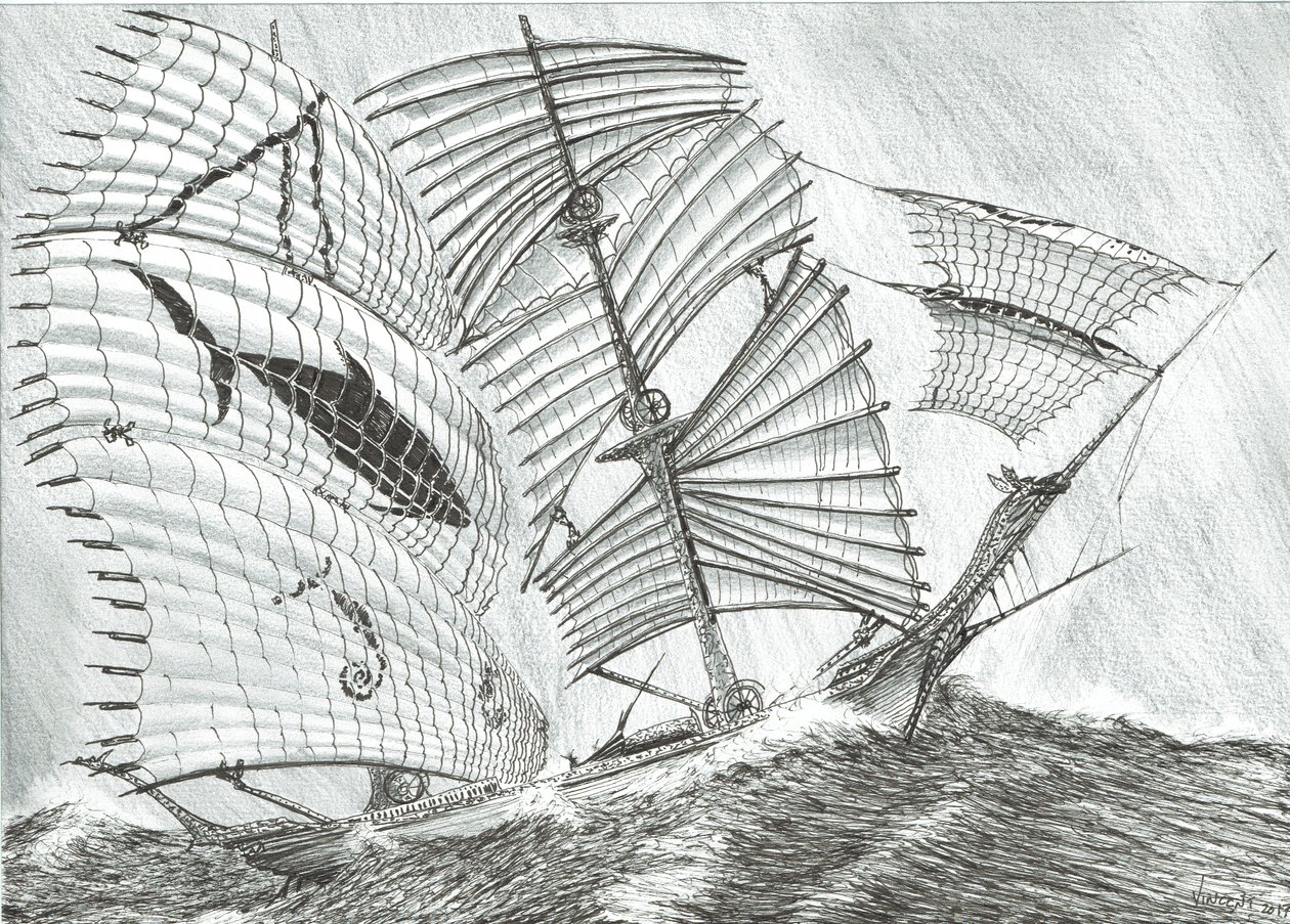 Storm Creators Savu Sea, 2017, (muste paperille) tekijältä Vincent Alexander Booth