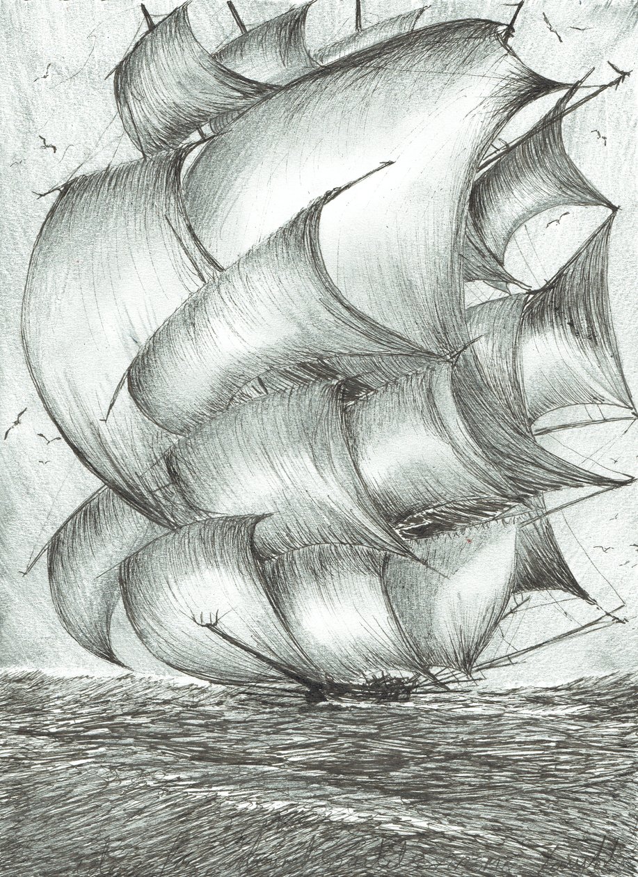 Storm Creators Sea of Okhotsk, 2017, (muste paperille) tekijältä Vincent Alexander Booth