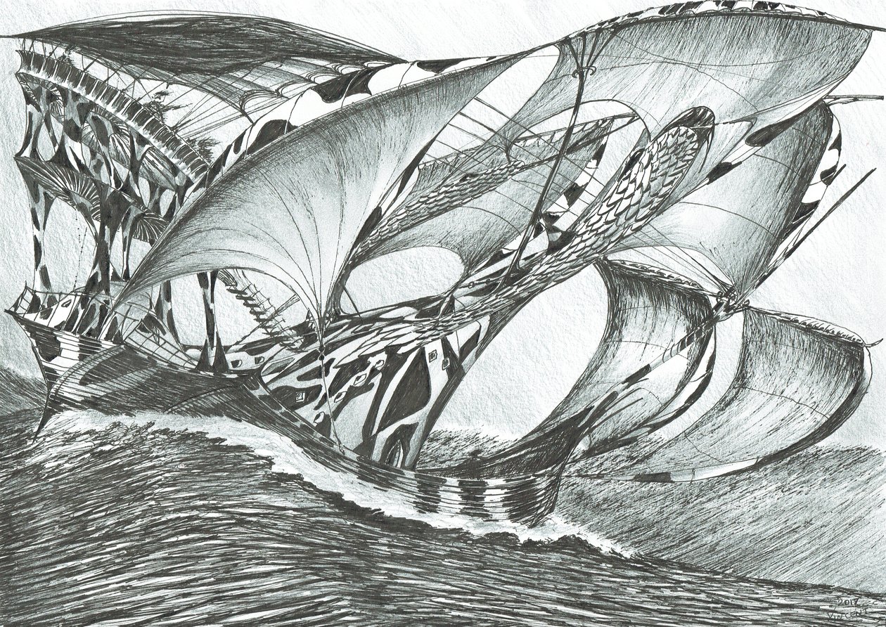 Storm Creators Tasman Sea, 2017, (muste paperille) tekijältä Vincent Alexander Booth