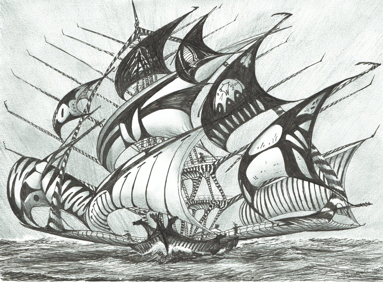 Storm Creators Visayan Sea, 2017, (muste paperille) tekijältä Vincent Alexander Booth