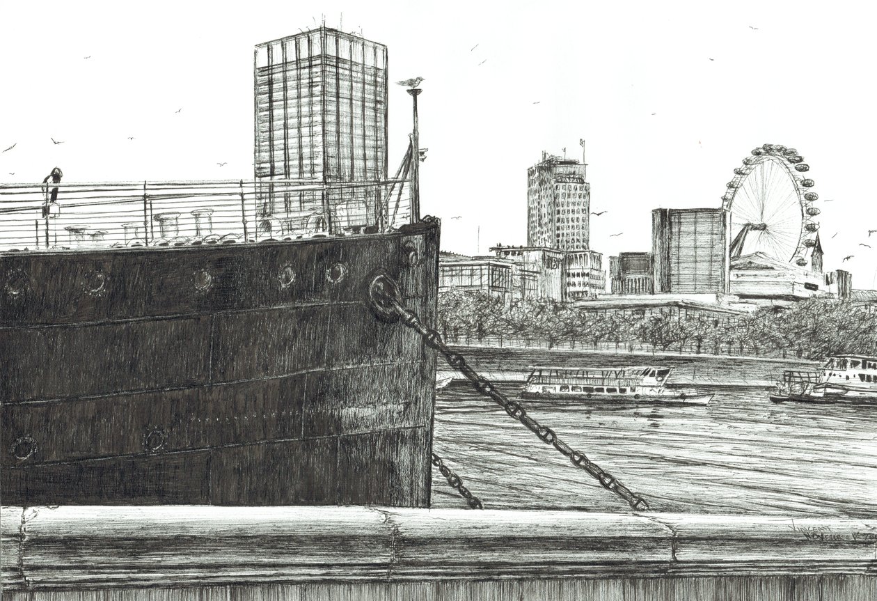 The Black Bow on the Thames, 2006, (muste paperille) tekijältä Vincent Alexander Booth