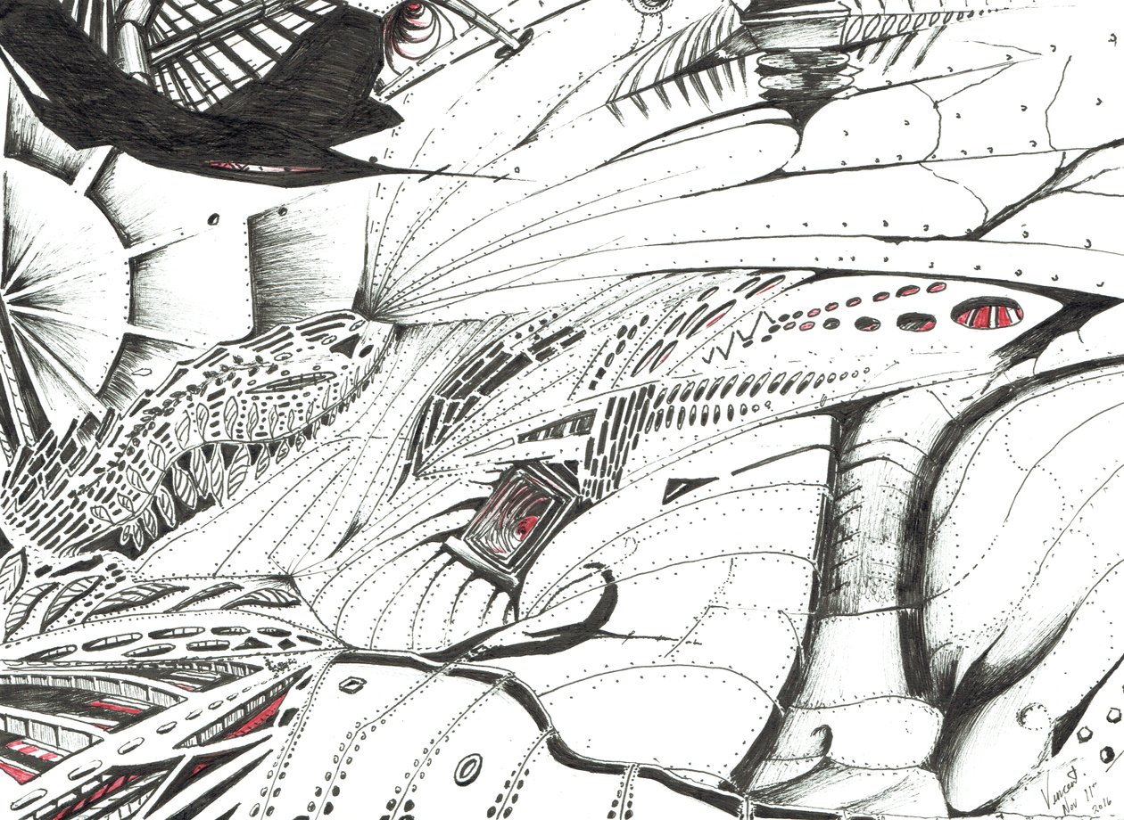 The Bringer of Red, 2016, (muste paperille) tekijältä Vincent Alexander Booth