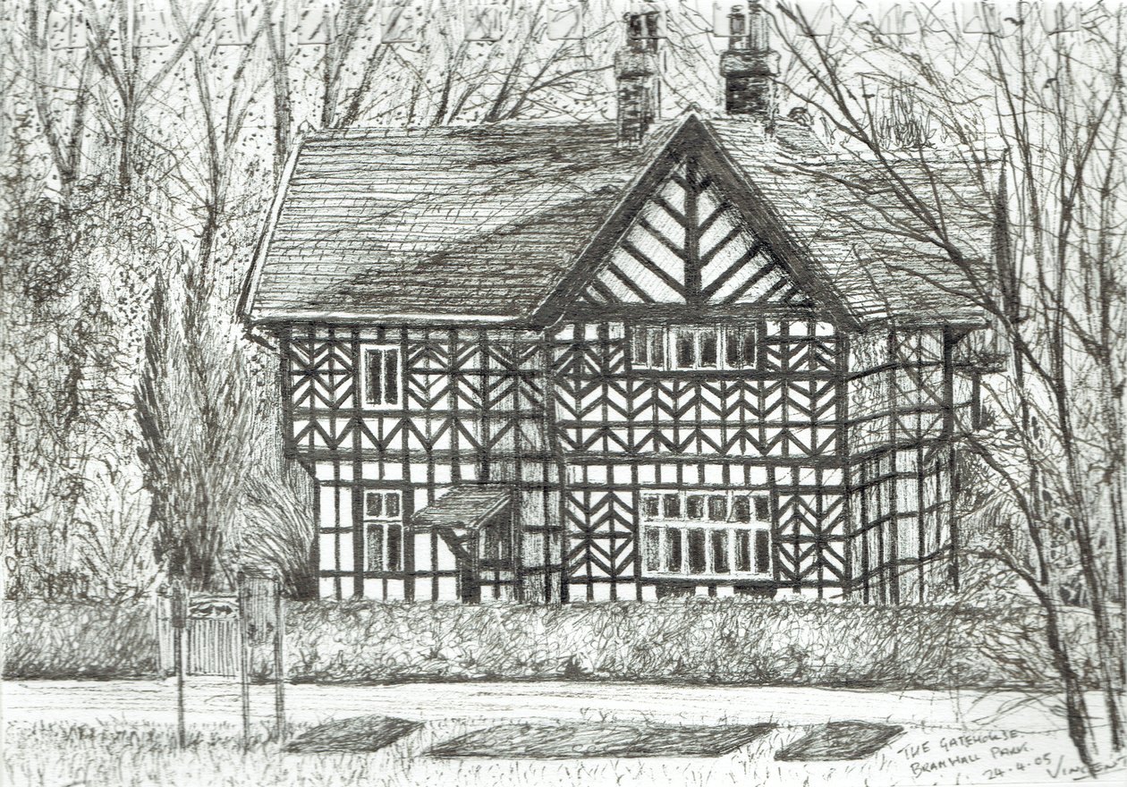 The Gatehouse at Bramhall Park, 2007, (muste paperille) tekijältä Vincent Alexander Booth