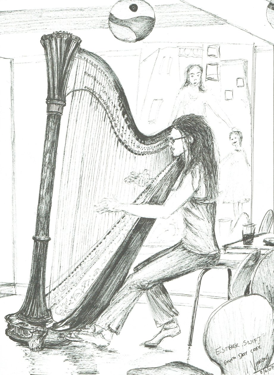 The Harpist 8th day cafe Manchester, 2007 tekijältä Vincent Alexander Booth