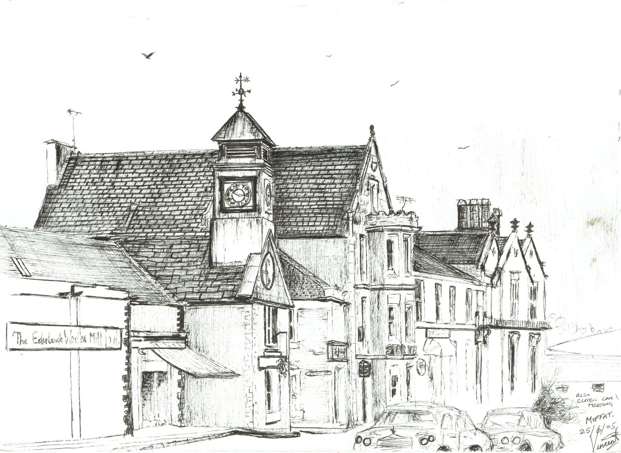 Tähtihotelli, Moffat. 2005, (muste paperille) tekijältä Vincent Alexander Booth