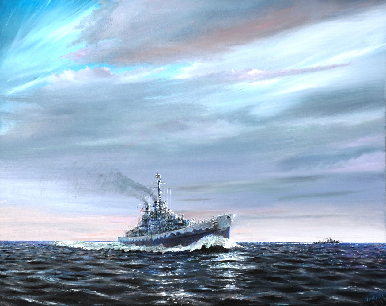 USS Atlanta partioi Canal Guard 1942, tekijältä Vincent Alexander Booth