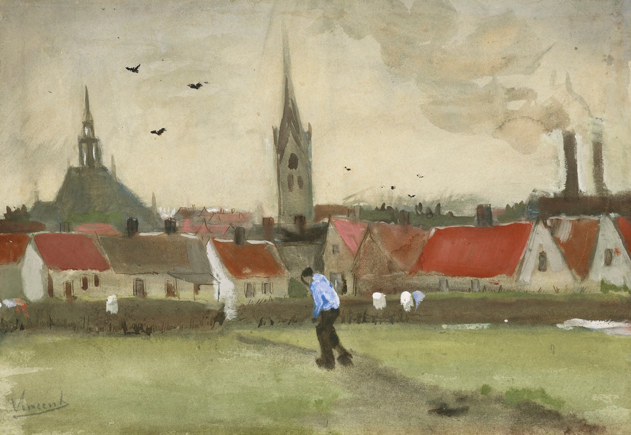 Näkymä Haagiin Nieuwe Kerkin kanssa, 1882. tekijältä Vincent van Gogh